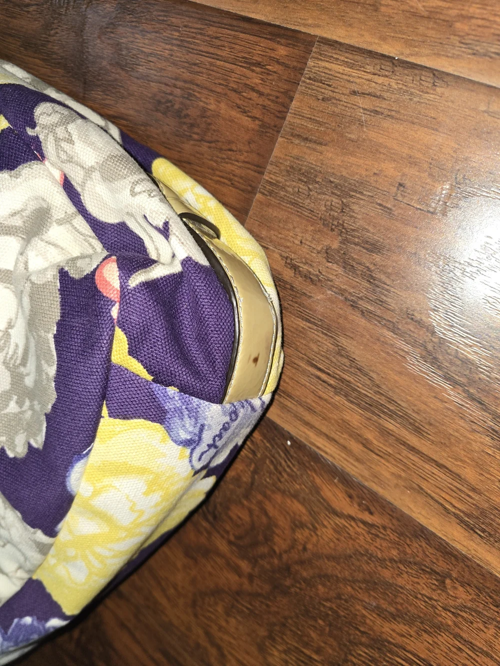 Coach Floral Canvas Hobo Bag in Purple & Yellow